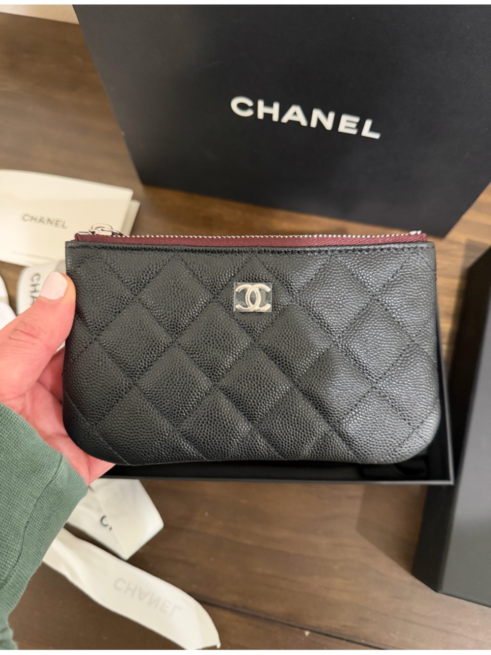 Chanel Black Quilted Caviar Leather Coin Wallet - Picture 2 of 6
